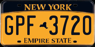 NY license plate GPF3720