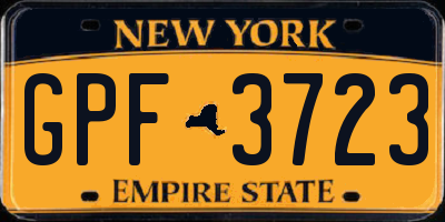 NY license plate GPF3723