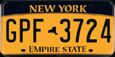 NY license plate GPF3724