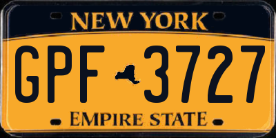 NY license plate GPF3727