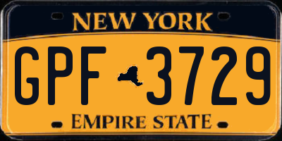 NY license plate GPF3729