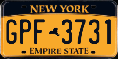 NY license plate GPF3731
