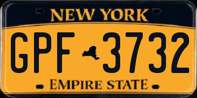 NY license plate GPF3732