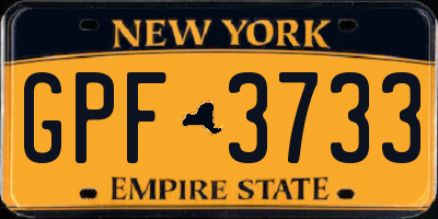 NY license plate GPF3733
