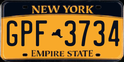 NY license plate GPF3734