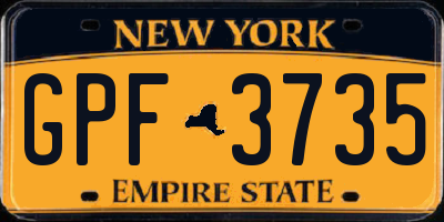 NY license plate GPF3735