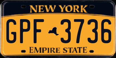 NY license plate GPF3736