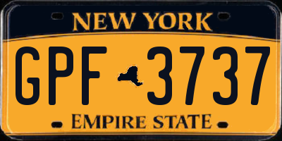NY license plate GPF3737