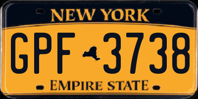 NY license plate GPF3738