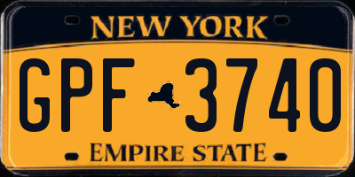 NY license plate GPF3740