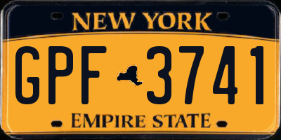 NY license plate GPF3741