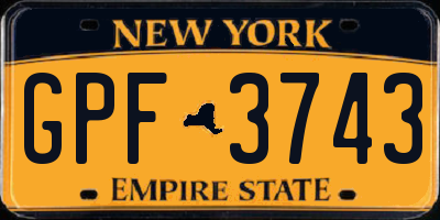 NY license plate GPF3743