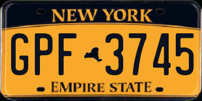 NY license plate GPF3745