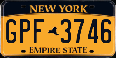 NY license plate GPF3746