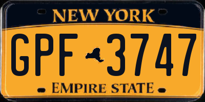 NY license plate GPF3747