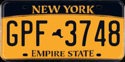 NY license plate GPF3748