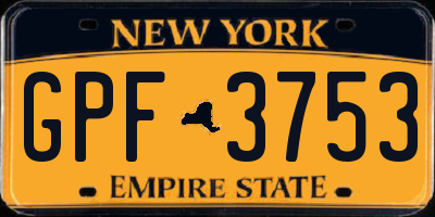 NY license plate GPF3753