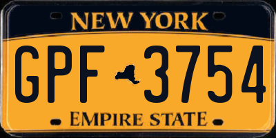NY license plate GPF3754