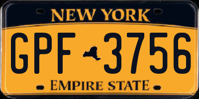 NY license plate GPF3756