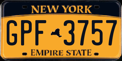 NY license plate GPF3757