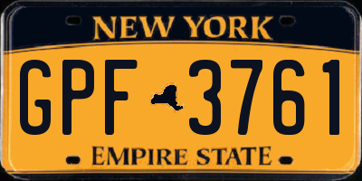 NY license plate GPF3761