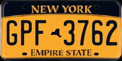 NY license plate GPF3762