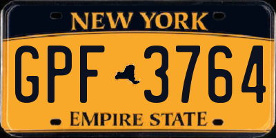 NY license plate GPF3764