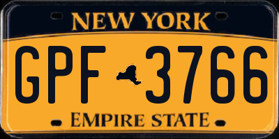 NY license plate GPF3766