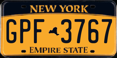NY license plate GPF3767