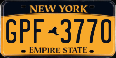 NY license plate GPF3770