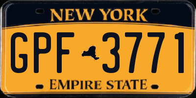 NY license plate GPF3771