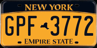 NY license plate GPF3772