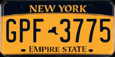 NY license plate GPF3775