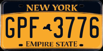 NY license plate GPF3776