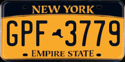NY license plate GPF3779