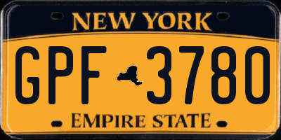 NY license plate GPF3780