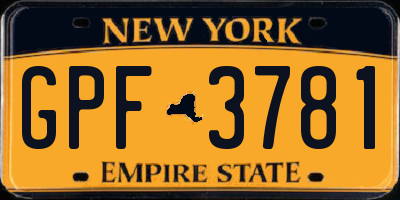 NY license plate GPF3781