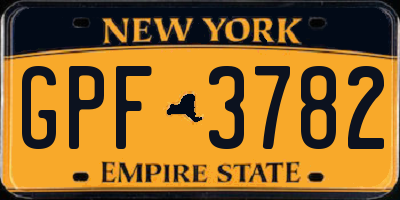 NY license plate GPF3782