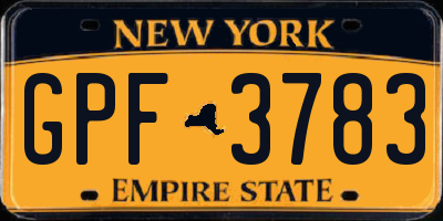 NY license plate GPF3783