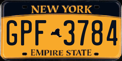 NY license plate GPF3784