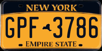 NY license plate GPF3786