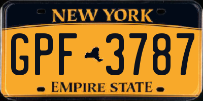 NY license plate GPF3787