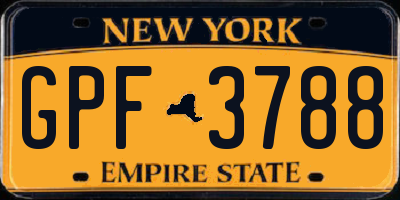 NY license plate GPF3788