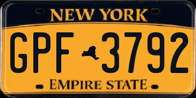 NY license plate GPF3792