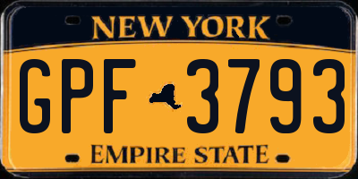 NY license plate GPF3793