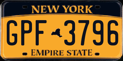 NY license plate GPF3796