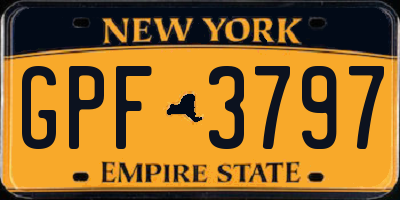 NY license plate GPF3797