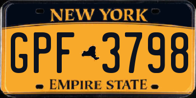 NY license plate GPF3798