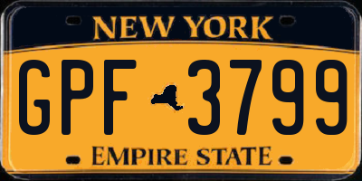 NY license plate GPF3799