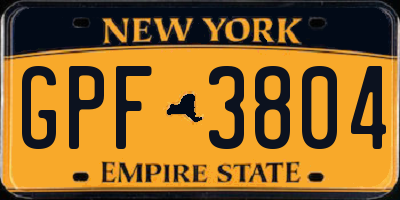 NY license plate GPF3804